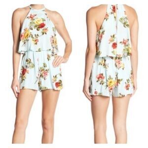 ONETHELAND Floral/Rose Print Romper - Size Large